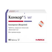 Конкор 5мг таб.п/об.пл. №90 (МЕРК)
