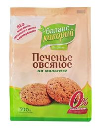 Баланс калорий печенье овсяное 300г на мальтите (ООО "ТОРГОВЫЙ ДОМ ПЕТРОДИЕТ")