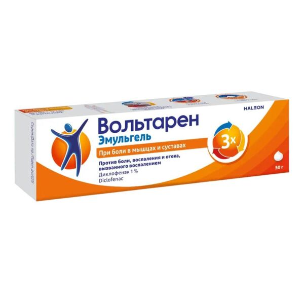 Вольтарен эмульгель 1% 50г гель д/пр.наружн. №1 туба (Haleon ch)