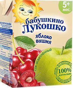 Бабушкино лукошко сок 200мл яблоко вишня осветл. б/сахара (Фаустово завод детского питания ооо)