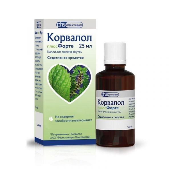 Корвалол плюсфорте 25мл капли д/пр.внутр. фл.-кап. (Фармстандарт-лексредства оао [курск])