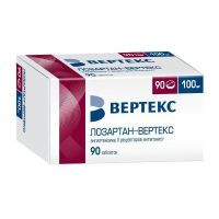 Лозартан 100мг таб.п/об.пл. №90 (ВЕРТЕКС)