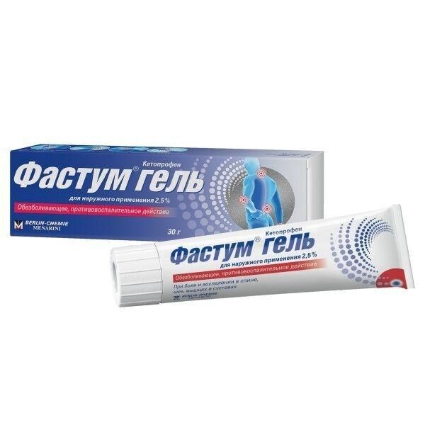 Фастум 2.5% 30г гель д/пр.наружн. №1 туба (Menarini a. manufacturing logistics and services s.r.l._1)