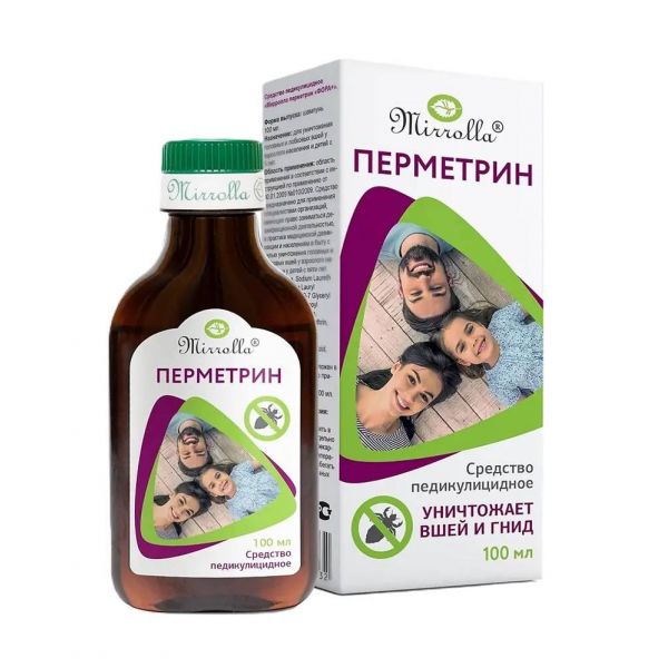 Mirolla (Мирролла) перметрин фора+ педикулицидное средство 1,5% 100мл (Мирролла ооо)
