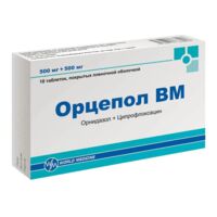 Орцепол вм 500мг+500мг таб.п/об.пл. №10 (УОРЛД МЕДИЦИН)