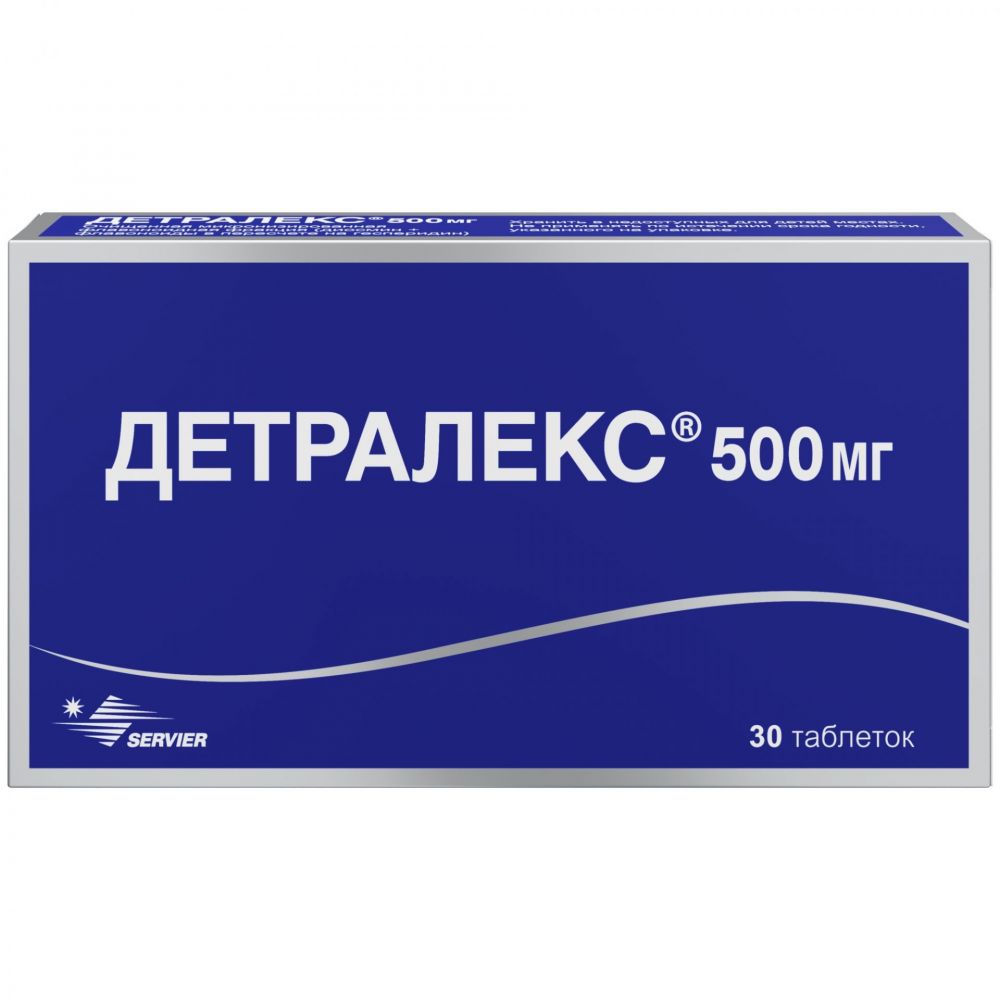 Детралекс 500мг таб.п/об.пл. №30 по цене от 1028.00 руб в Уфе, купить  Детралекс 500мг таб.п/об.пл. №30 (Сервье рус ооо) в аптеке Фармленд,  инструкция по применению, отзывы