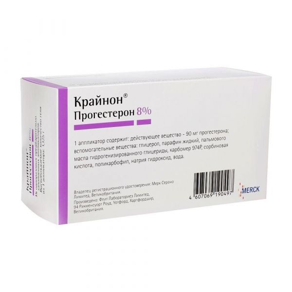 Крайнон 90мг/доза 1.125г гель ваг. №15 пак.  аппликатор (Fleet laboratories limited)
