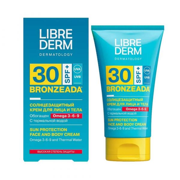 Libriderm (Либридерм) бронзиада 150мл крем солнцезащ. омега 3-6-9 терм.вода spf30 (Matbea cosmetics)