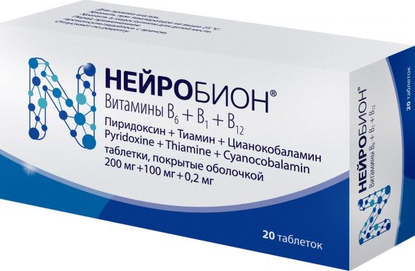 Нейробион таб.п/об. №20 по цене от 420.00 руб в Жигулевске, купить Нейробион таб.п/об. №20 (P&g health austria) в аптеке Фармленд, инструкция по применению, отзывы