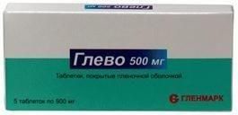 Глево 500мг таб.п/об.пл. №5 (Glenmark pharmaceuticals ltd_2)