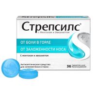 Стрепсилс таб.д/рассас. №36 ментол эвкалипт (РЕКИТТ БЕНКИЗЕР)