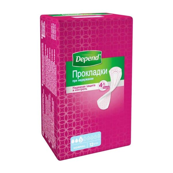 Depend (Депенд) прокладки при недержании №12 д/женщин нормал (Kimberly clark vietnam ltd.)