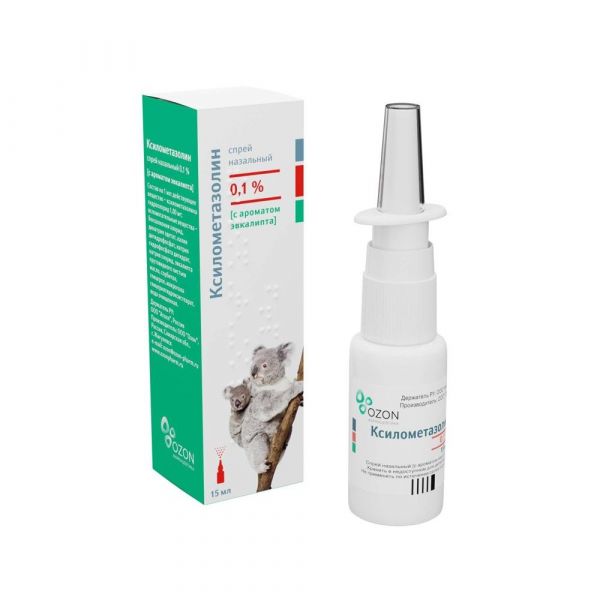 Ксилометазолин 0,1% 15мл спрей наз. №1 фл.расп.  с ароматом эвкалипта (Озон фарм ооо)