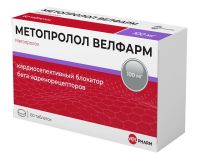 Метопролол 100мг таб. №60 (ВЕЛФАРМ)