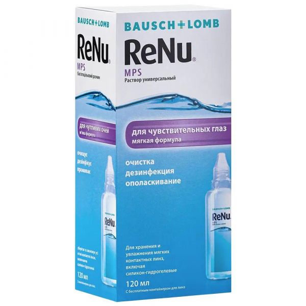 Раствор для линз реню мпс 120мл №1 фл.  д/чув.глаз (Bausch & lomb incorporated)