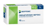 Левоцетиризин 5мг таб.п/об.пл. №10 (ВЕРТЕКС АО)