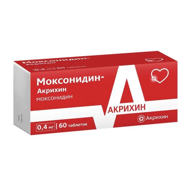 Моксонидин 0,4мг таб.п/об.пл. №60 (Акрихин хфк оао_3)