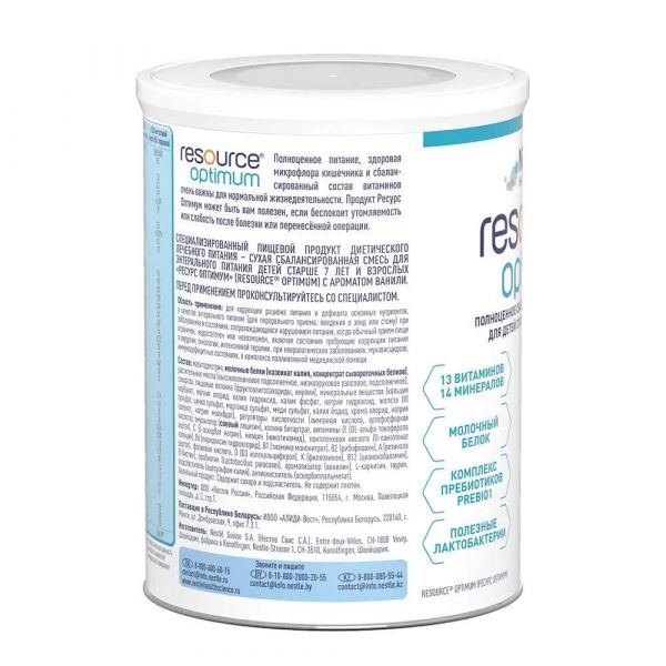 Ресурс оптимум 400г смесь сух. бан.  д/взрослых и дет. с 7 лет (Nestle swisse s.a.)