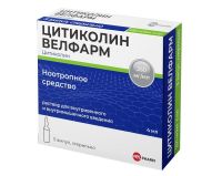 Цитиколин 250мг/мл 4мл р-р д/ин.в/в.,в/м. №5 (ВЕЛФАРМ)
