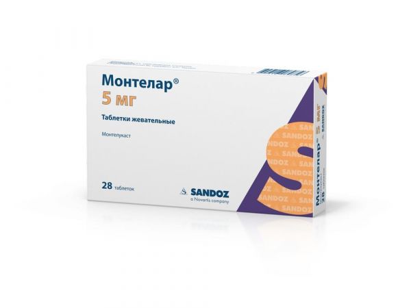 Монтелар 5мг таб.жев. №28 (Genveon ilac sanayi ticaret anonim sirketi)