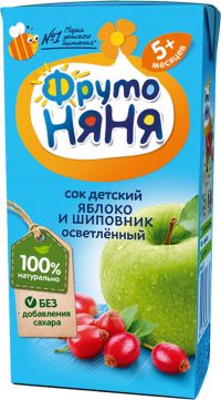 Фрутоняня сок 200мл яблоко шиповник (ЛЕБЕДЯНСКИЙ ОАО)