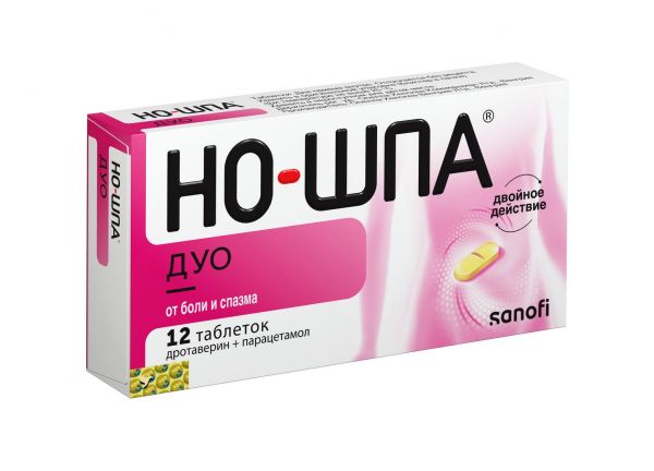 Но-шпа дуо 40мг+500мг таб. №12 (Opella healthcare hungary ltd)