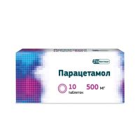 Парацетамол 500мг таб. №10 уп.конт.яч. (ФАРМСТАНДАРТ)