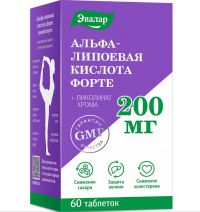 Альфа-липоевая кислота форте таб. №60 (ЭВАЛАР)