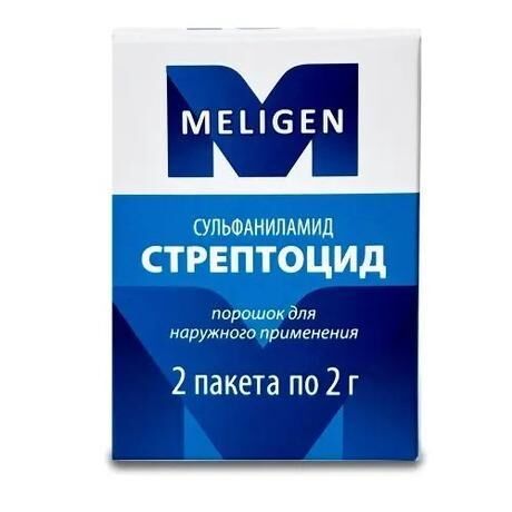 Стрептоцид 2г пор.д/пр.наружн. №1 пак. (Мелиген зао)