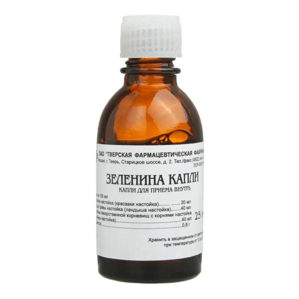 Зеленина капли 25мл №1 фл.-кап. (Тверская фармацевтическая фабрика оао)