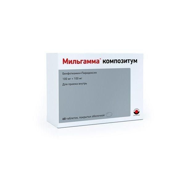Мильгамма композитум 100мг+100мг таб.п/об. №60 (Mauermann arzneimittel franz mauermann ohg)