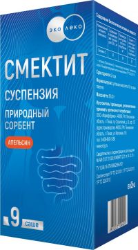 Эколеко смектит 10г сусп.д/пр.внутр. №9 саше  апельсин (ФАРМФАБРИКА ООО)