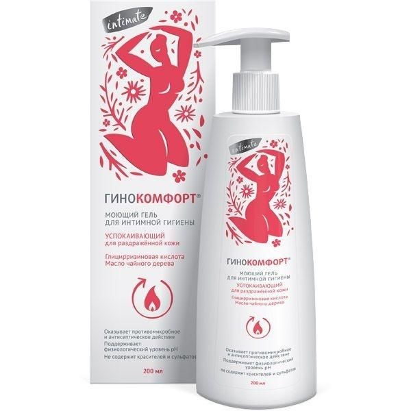 Гинокомфорт моющий гель для интимной гигиены 200мл успокаивающий (Вертекс ао)