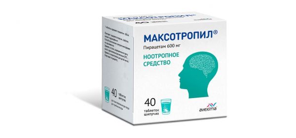 Максотропил (пирацетам) 600мг таб.шип. №40 (Ирбитский химико-фармацевтический завод оао)