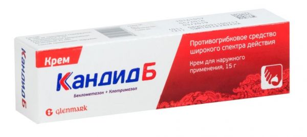Кандид-б 1% 15г крем д/пр.наружн. №1 туба (Glenmark pharmaceuticals ltd)