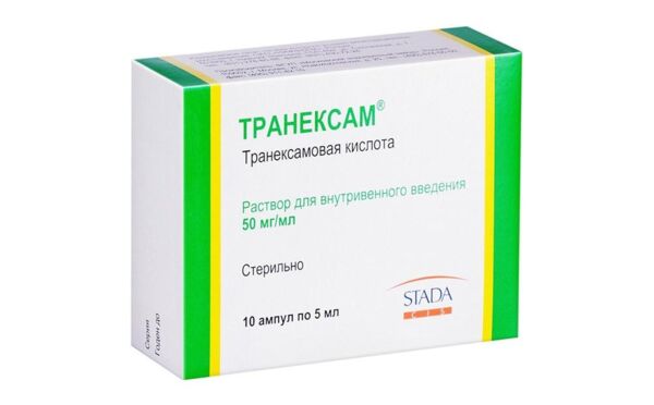 Транексам 50мг/мл 5мл р-р д/ин.в/в. №10 амп. (Московский эндокринный завод фгуп (эндофарм))