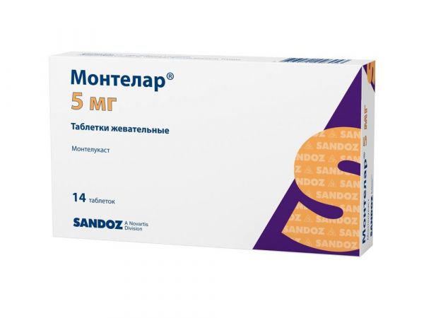 Монтелар 5мг таб.жев. №14 (Genveon ilac sanayi ticaret anonim sirketi)