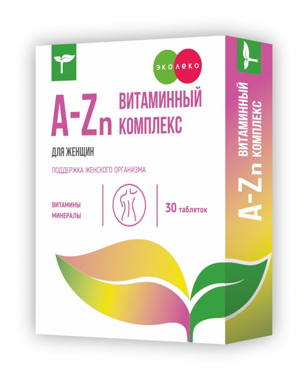 Эколеко витаминный комплекс a-zn таб.п/об. №30 д/женщин по цене от 239.45  руб в Тюмени, купить Эколеко витаминный комплекс a-zn таб.п/об. №30  д/женщин (Квадрат-с ооо) в аптеке Фармленд, инструкция по применению, отзывы