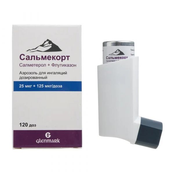 Сальмекорт 25мкг+125мкг/доза 120доз аэр.д/инг.доз. (Glenmark pharmaceuticals ltd)