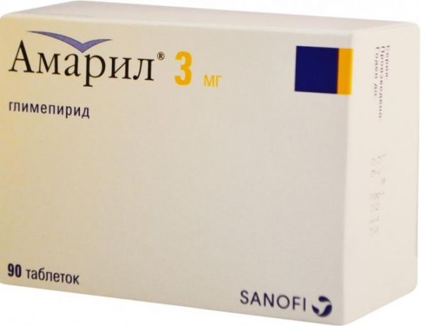 Амарил 3мг таблетки №90 (Sanofi-aventis s.p.a.)