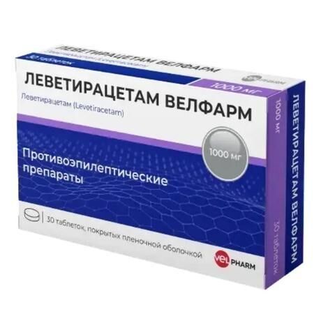 Леветирацетам 1000мг таб.п/об.пл. №30 (Велфарм-м ооо)