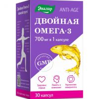 Двойная омега 3 700мг капс. №30 anti-age (ЭВАЛАР)
