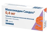 Моксонидин сандоз (моксонитекс) 0,4мг таб.п/об.пл. №28 (САНДОЗ)