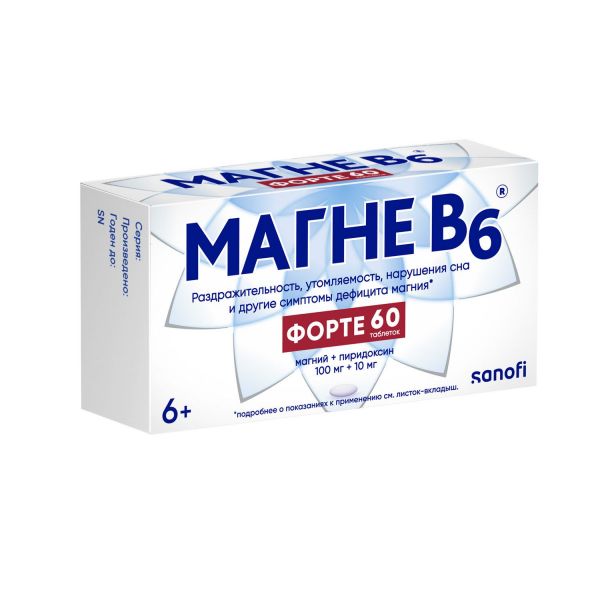 Магне b6 форте таб.п/об.пл. №60 (Opella healthcare hungary ltd)