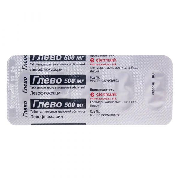 Глево 500мг таб.п/об.пл. №10 (Glenmark pharmaceuticals ltd_2)