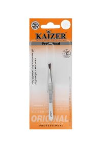 Kaizer (Кайзер) пинцет для бровей скошенный серебро 303042 (КАЙЗЕР ГРУПП)