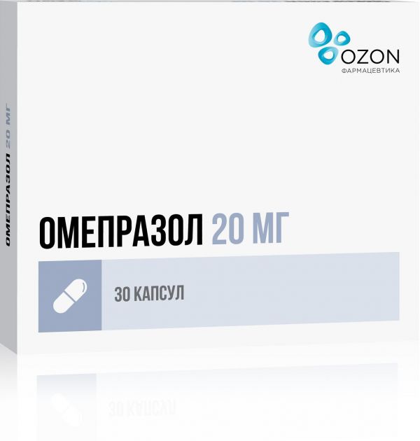 Омепразол 20мг капс. №30 по цене от 49.92 руб в Нижнем Тагиле, купить Омепразол 20мг капс. №30 (Озон фарм ооо_2) в аптеке Фармленд, инструкция по применению, отзывы