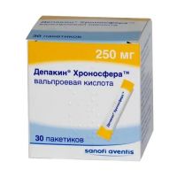 Депакин хроносфера 250мг гран.д/пр.внутр.пролонг. №30 пак. (САНОФИ)