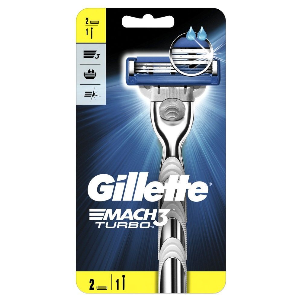 Gillette (Жиллетт) mach 3 turbo станок для бритья с кассетой №2 (Gillette  poland international sp.z.o.o) - цены в Уфе, купить Gillette (Жиллетт) mach  3 turbo станок для бритья с кассетой №2 в