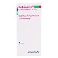 Софрадекс 5мл капли глазн.,ушн. №1 фл.-кап. (САНОФИ)